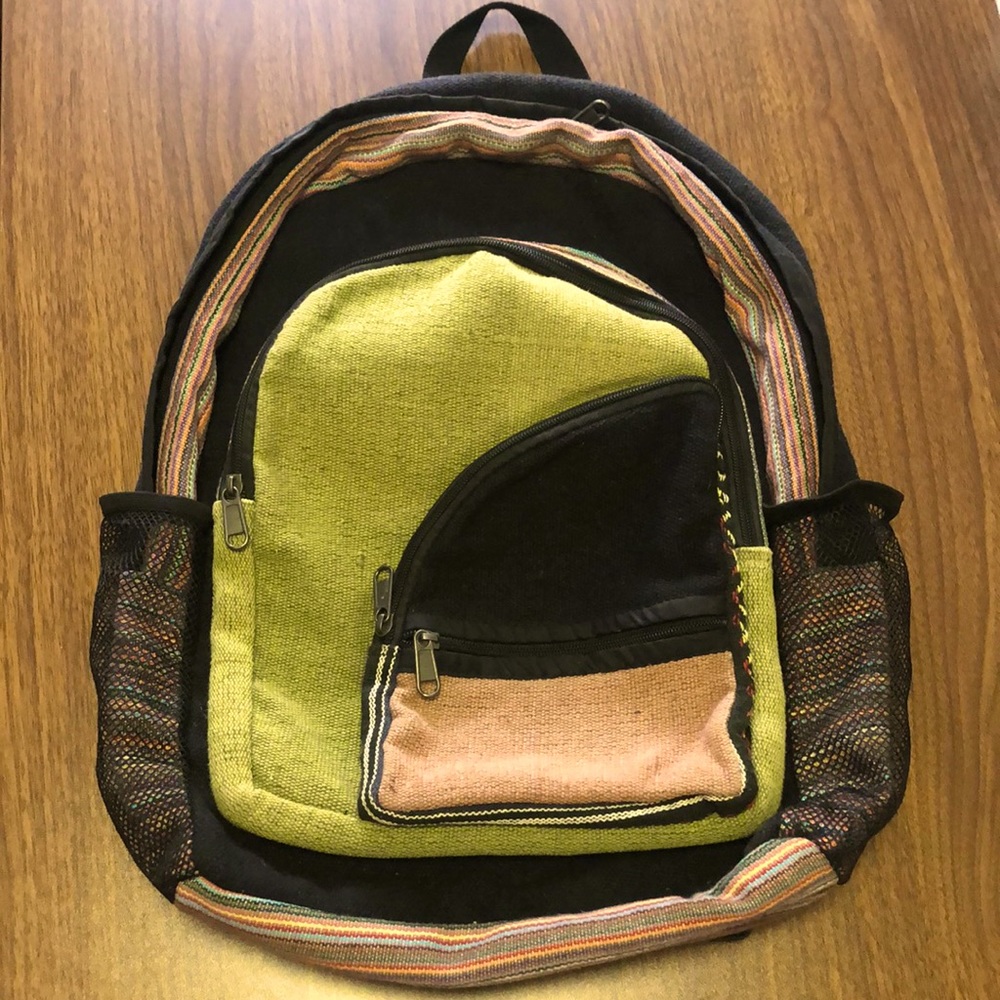 Natural Hemp Backpack Hippie Style